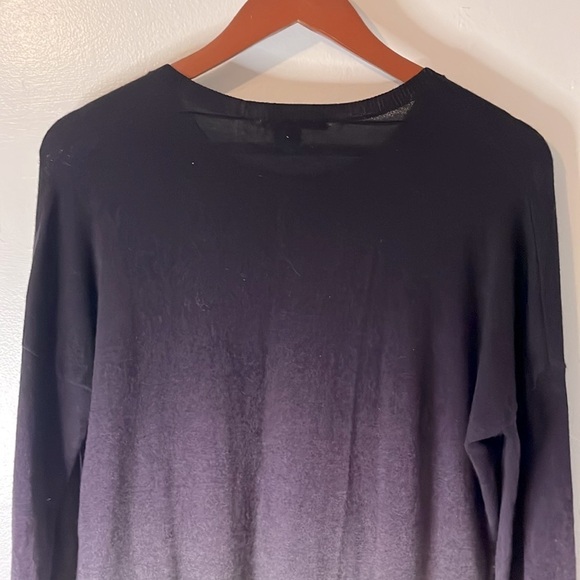 Vince Purple & Gray Ombre Wool/Cashmere Long Sleeve Tunic Sweater Sz M - Picture 7 of 8